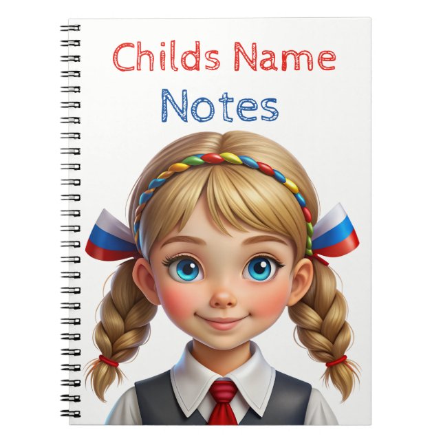 Blonde Schoolgirl Notes Spiral bärbar dator Anteckningsbok (Framsidan)