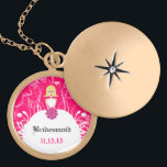 Blonde Side Part Fuchsia Bridesmaid Necklace Berlockhalsband<br><div class="desc">Behåll Necklaces Välj antingen Silver Plattat Guld Avsluta eller Sterling silver Unik Personlig Anpassningsbar !st Bröllopsfest för julklapp av Bröllop Keepsakt Necklaces - om du vill ändra bakgrund färg - klicka på anpassa - klicka på redigera - välj sista verktyg i rullgardinsmenyn och välj från ett av de färger som...</div>