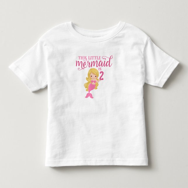 Blonde Sjöjungfru 2:a födelsedagen Tee (Framsida)