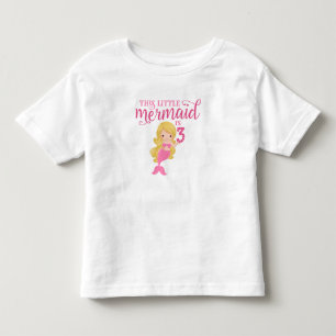 Blonde Sjöjungfru 3:e födelsedagen Tee Shirt