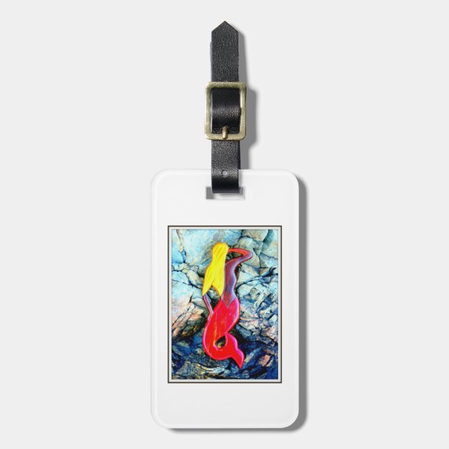 blonde sjöjungfruns märkre bagagebricka (Vertikal Framsida)