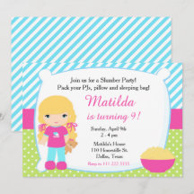 Blonde Sleepover Slumber Party Birthday