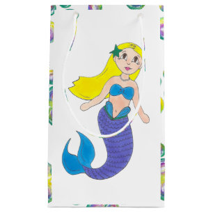 Blonde Swimming Sjöjungfru Girl Girl Bubbles Ocean