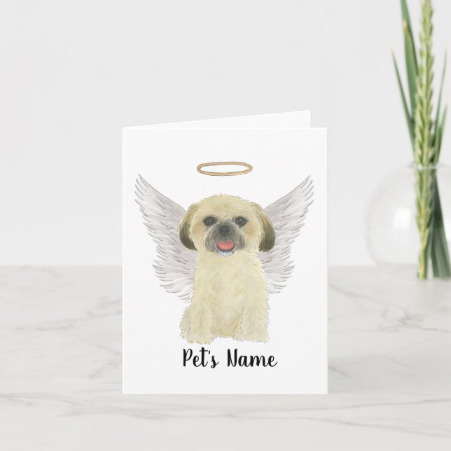 Blonde Tan Golden Shih Tzu Sympathy Memorial Kort (Framsida)