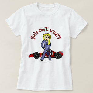 Blonde Tävling bil Driver Girl T Shirt