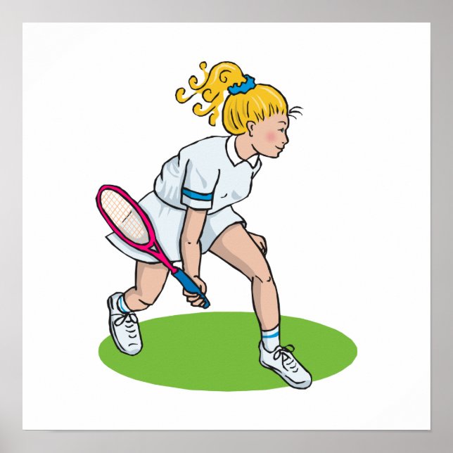 Blonde Tennis Girl Poster (Framsidan)