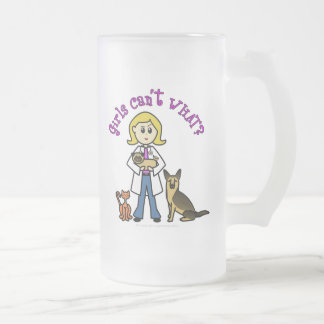 Blonde Veterinär flicka Frostat Ölglas