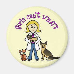 Blonde Veterinär flicka Magnet