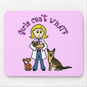 Blonde Veterinär flicka Musmatta
