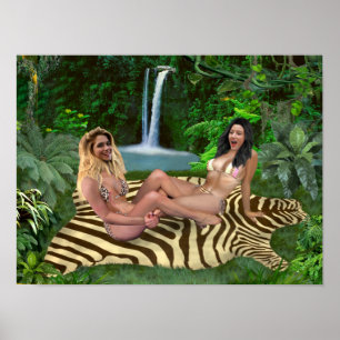 BLONDE VS BRUNETTE POSTER