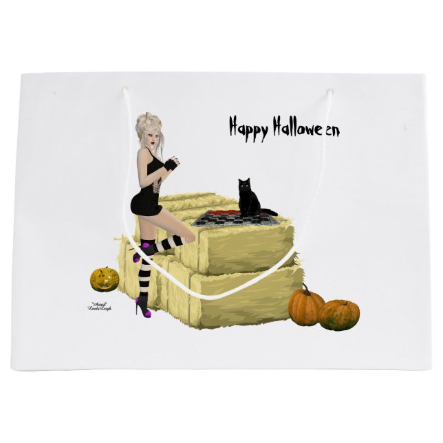 Blonde Witch Pin Up Girl Gift Bag (Framsidan)