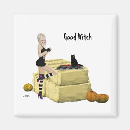 Blonde Witch Pin Up Girl Magnet