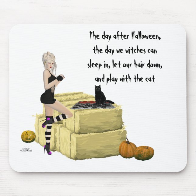 Blonde Witch Pin Up Girl Pad Musmatta (Framsidan)