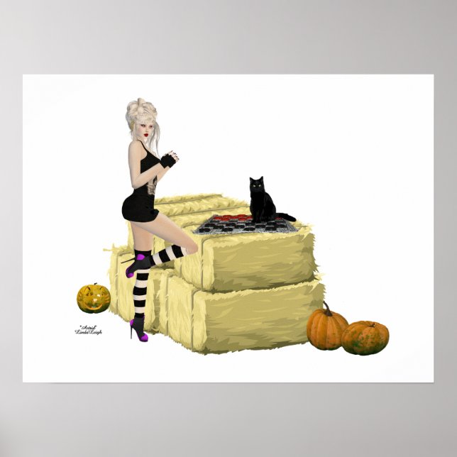 Blonde Witch Pin Up Girl Poster (Framsidan)