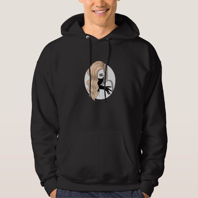 Blonde Woman Feminist Female vackra Blondie Hai Hoodie (Framsida)