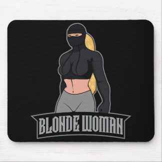 Blonde Woman Mousepad Black Musmatta