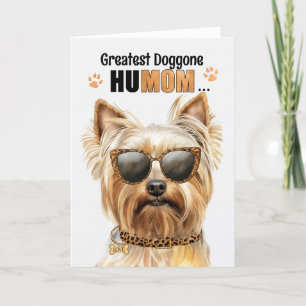 Blonde Yorkie Hund Underbarare HuMOM Mors dag Helgkort