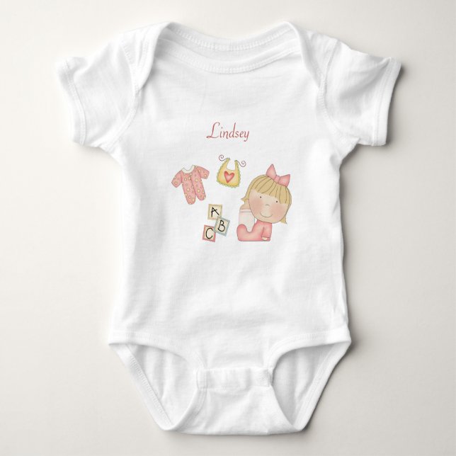 Blondhårig Babyflicka - ABC T Shirt (Framsida)