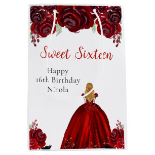 Blondhårig prinsessa röd Sweet Sixteen