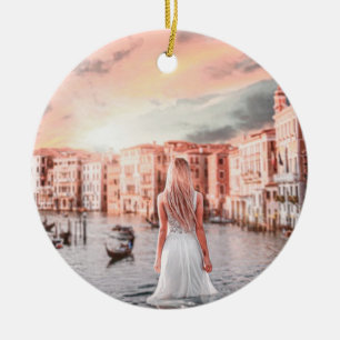Blondie i Romantic Venedig Julgransprydnad Keramik