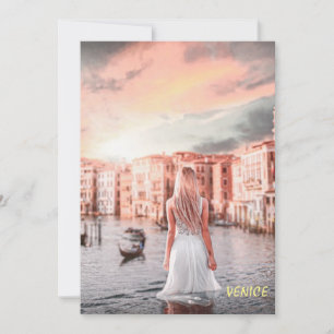 Blondie i Romantic Venedig Julkort