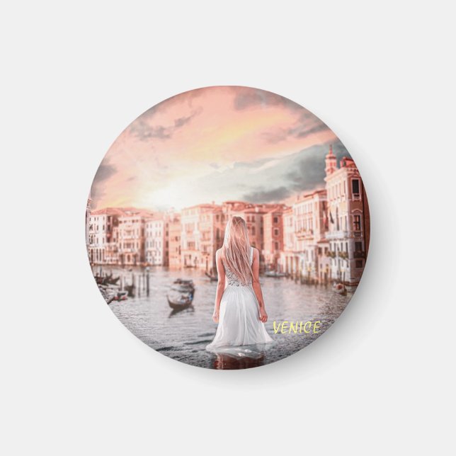 Blondie i Romantic Venedig Magnet (Framsidan)