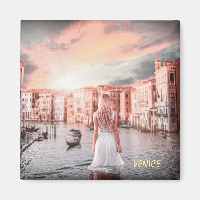Blondie i Romantic Venedig Magnet (Framsidan)