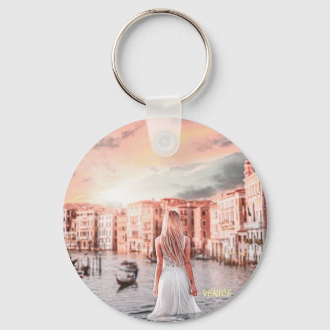 Blondie i Romantic Venedig Nyckelring (Framsida)