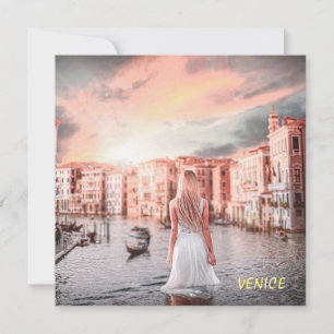 Blondie i Romantic Venedig Tack Kort