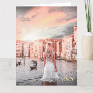 Blondie i Romantic Venedig Tack Kort