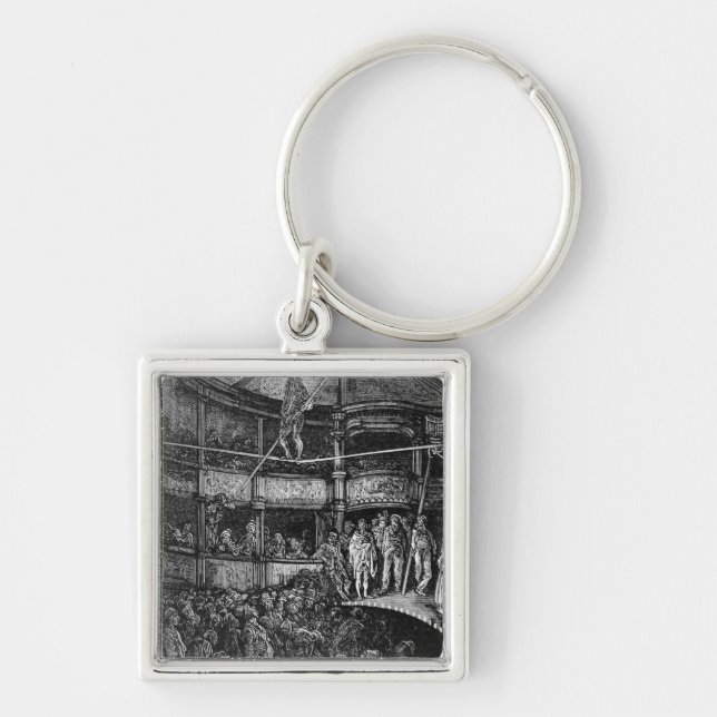 Blondin på Shoreditch Fyrkantig Silverfärgad Nyckelring (Framsidan)