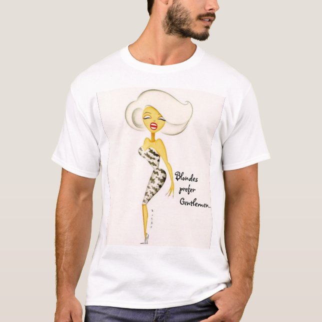 Blondiner föredrar gentlemän t-shirt (Framsida)