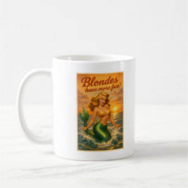 Blondiner Har Mer Kul Pin-Up Havfrue | Retro Stran Kaffemugg