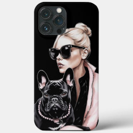 Blonflicka i solglasögon, svart Fransk