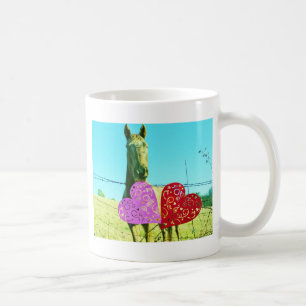 Blonhäst och Rosa- och rödhjärter Kaffemugg