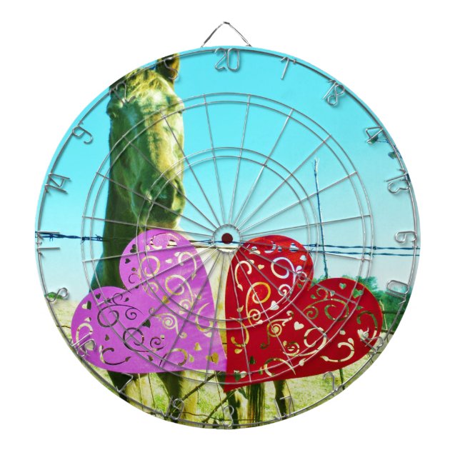 Blonhäst och Rosa- och rödhjärter Piltavla (Framsidan)