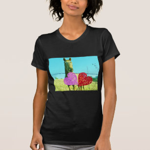 Blonhäst och Rosa- och rödhjärter Tee