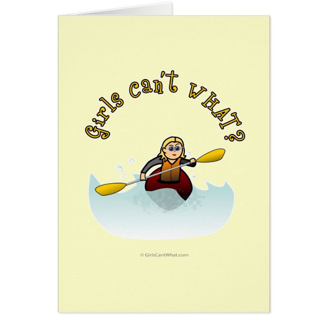 Bloning Female Kayaker Hälsningskort (Framsidan)