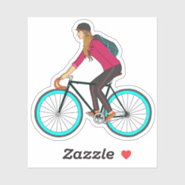 Bloning Fixie Girl Sticker_3x3 Klistermärken