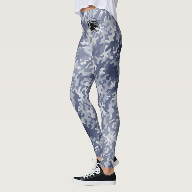 Blont & fattigt - blåttkamouflagedamasker leggings (Vänster)