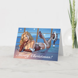 Blont hår, blått synade skönhetillustrationen - Al Helgkort