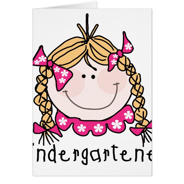Blont hår för dagisflicka hälsningskort (Framsidan)