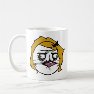 Blont kvinnligt mig Gusta komiskt ursinneansikte Kaffemugg