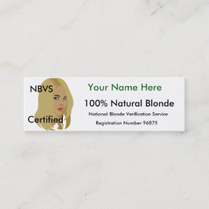 Blont legitimationkort mini visitkort