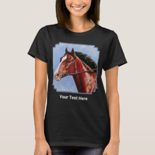 Blood Bay Thoroughborn Tävling Horse T Shirt