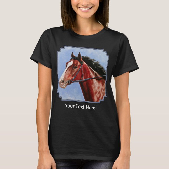 Blood Bay Thoroughborn Tävling Horse T Shirt (Framsida)