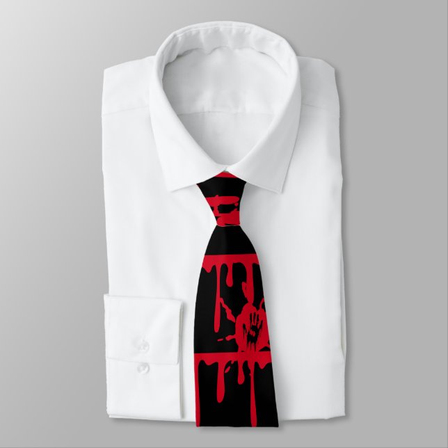 Blood Bloody Handflatan Prints Halloween Slips (Bunden)