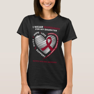 Blood Cancer Burgundy Dotter Många Myeloma Aw T Shirt