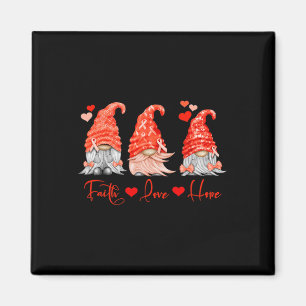 Blood Cancer Faith Hope Kärlek Red Gnomes Heart Wa Magnet