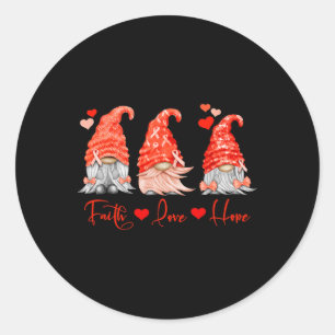 Blood Cancer Faith Hope Kärlek Red Gnomes Heart Wa Runt Klistermärke